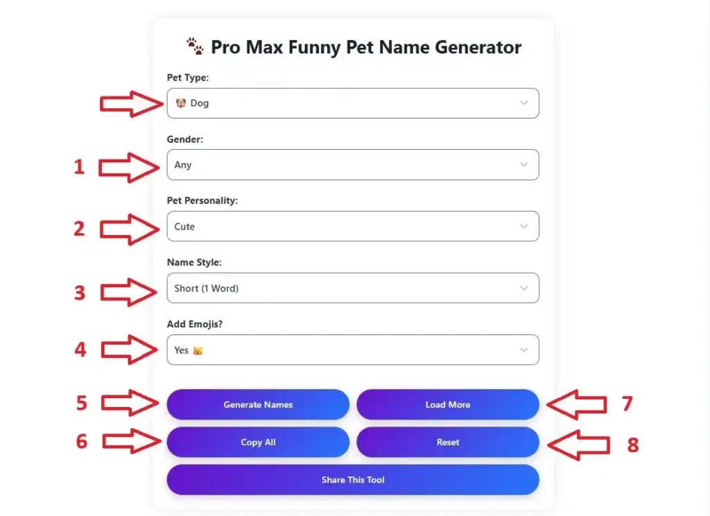 Funny Pet Name Generator, Perfect Name for Your Pet Instantly
